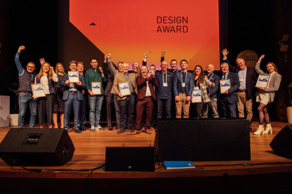 DAME Design Awards winners 2022 on stage.